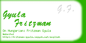 gyula fritzman business card